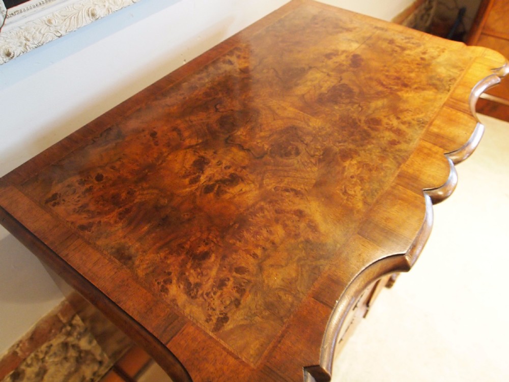 Chest of drawers Edwardian Queen Anne burr Walnut small c1910 View II