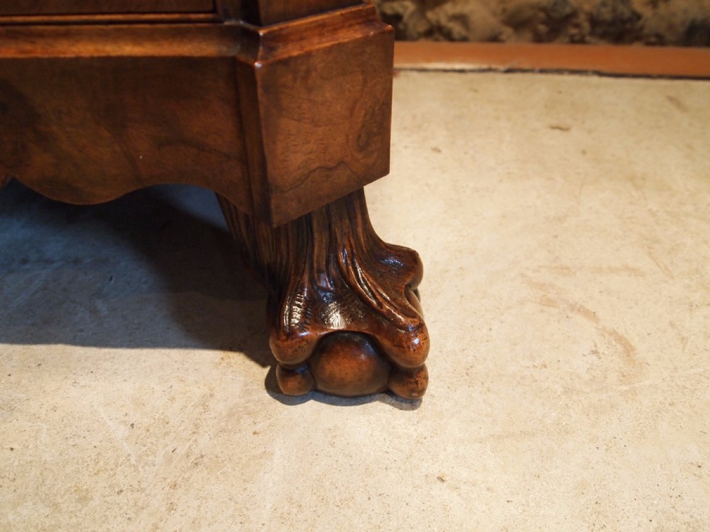 Chest of drawers Edwardian Queen Anne burr Walnut small c1910 View III