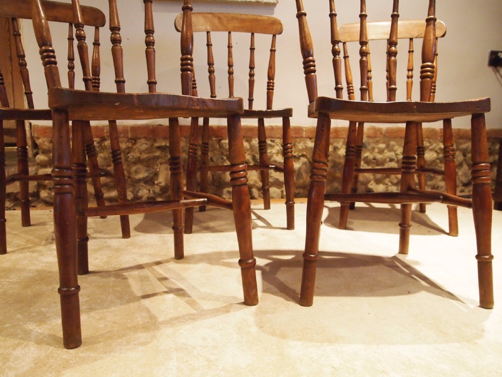 Chairs set of five Victorian Windsor kitchen chairs c1880 View VI