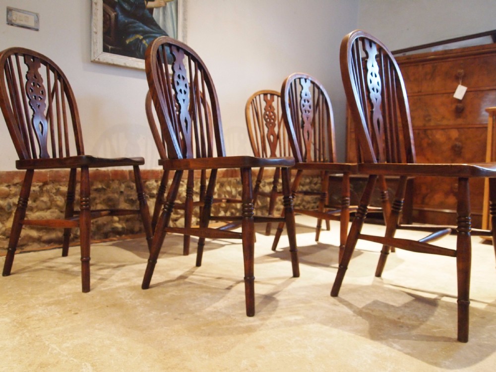 Chairs set of 6 Edwardian Windsor Ash and Elm c1910 View V