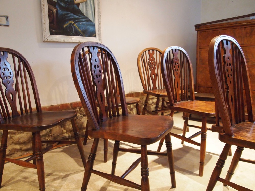 Chairs set of 6 Edwardian Windsor Ash and Elm c1910 View VII