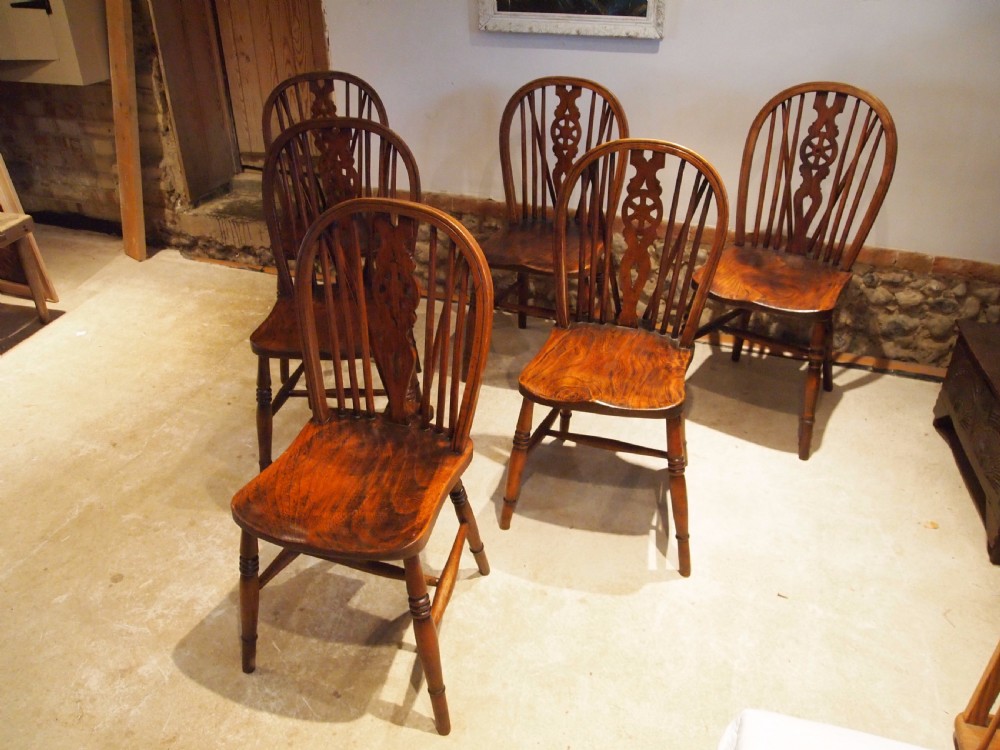 Chairs set of 6 Edwardian Windsor Ash and Elm c1910 View VIII