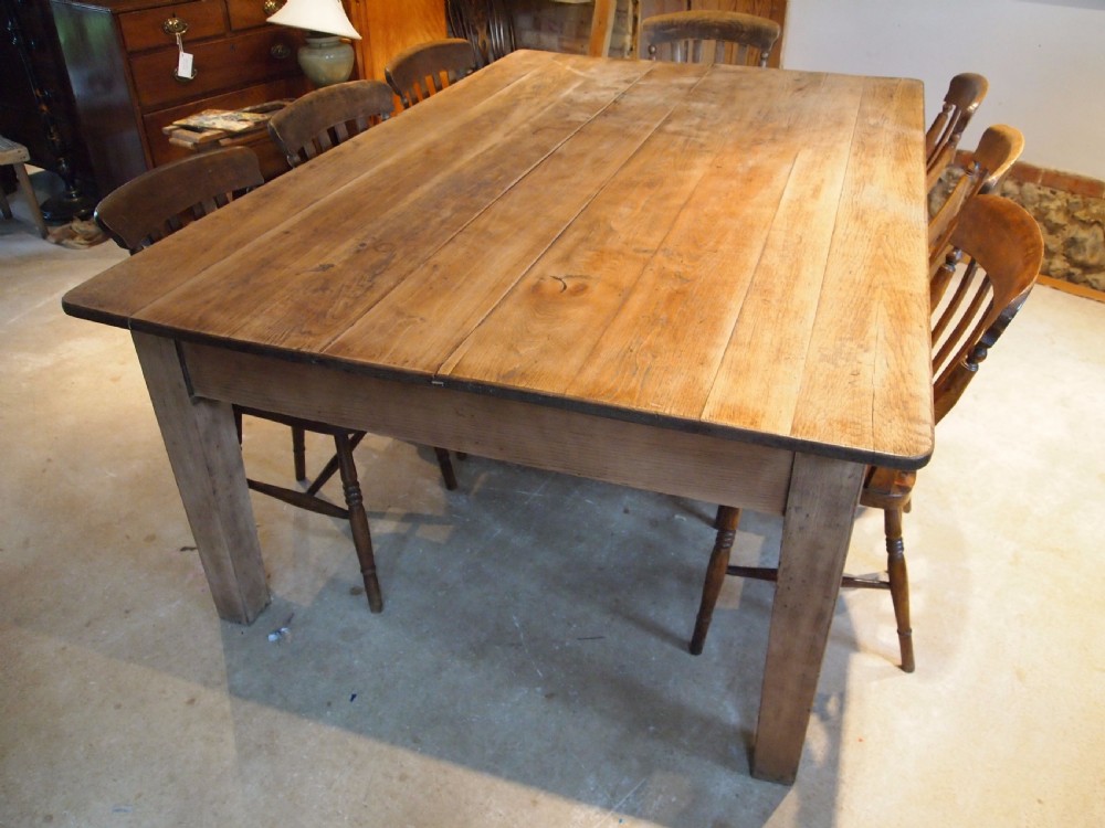 Table refectory Norfolk farmhouse dining Oak seats 10 c1910 View IV