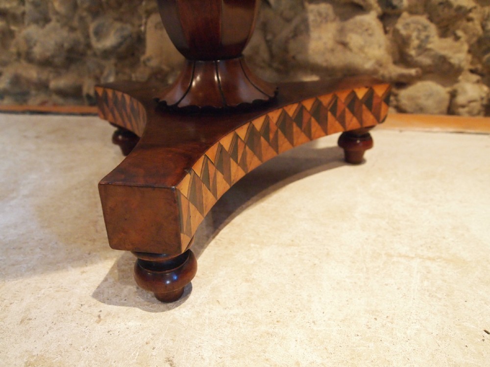 Table rare stunning specimen inlaid lamp hall side c1830 View V