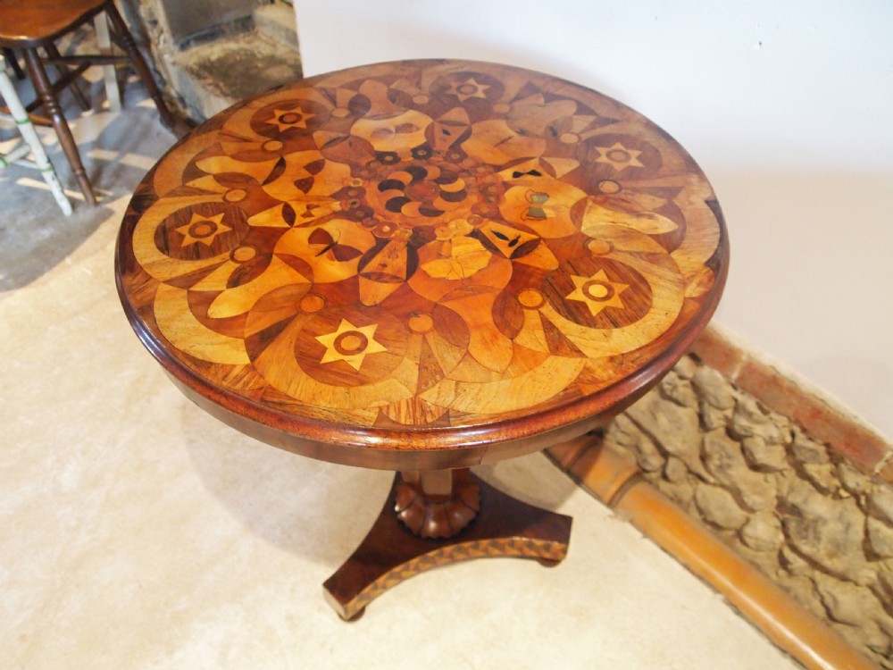 Table rare stunning specimen inlaid lamp hall side c1830 View VI