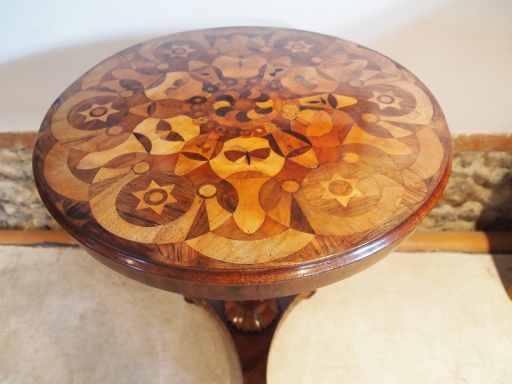 Table rare stunning specimen inlaid lamp hall side c1830 View XIII