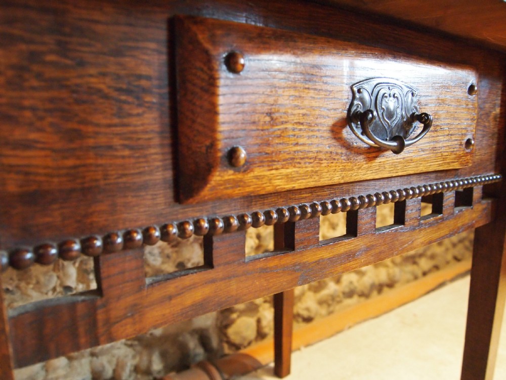 Table Arts and Crafts Oak Liberty style c1900 View VII