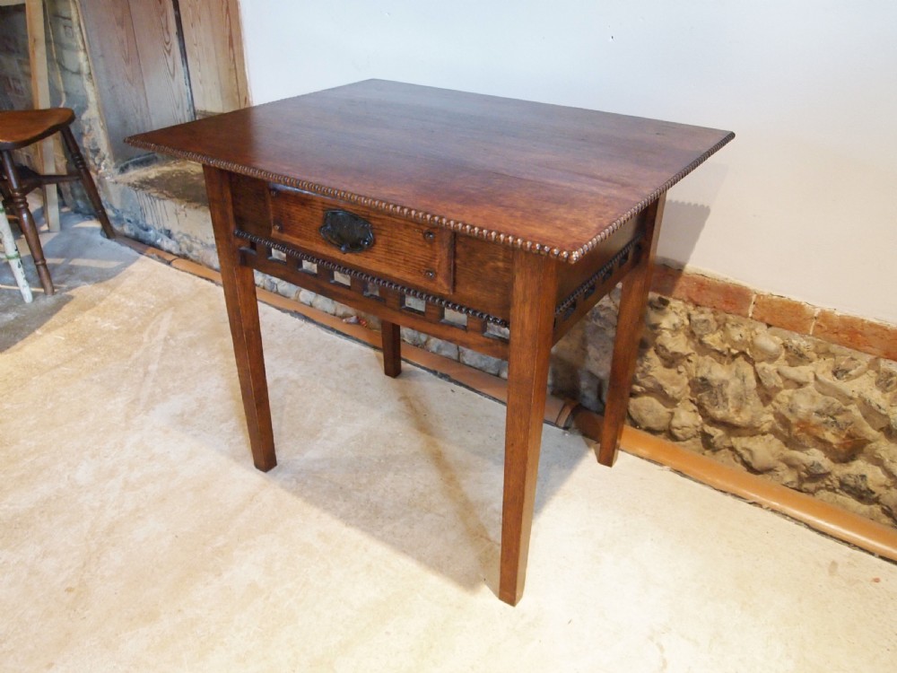 Table Arts and Crafts Oak Liberty style c1900 View IX