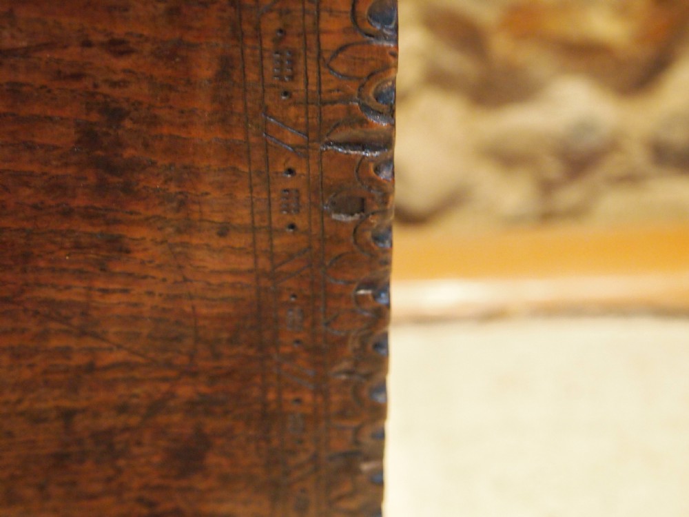 Coffer chest box Queen Anne Elm six plank c1700 View IV