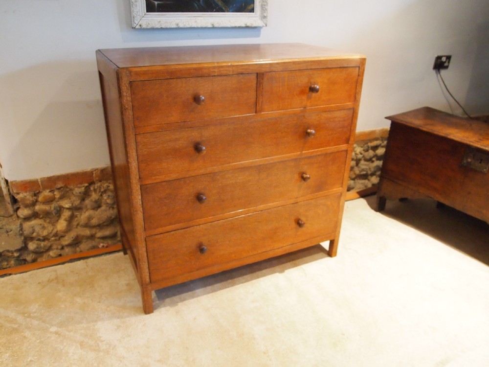 Chest of drawers Heals design Oak c1930 View X