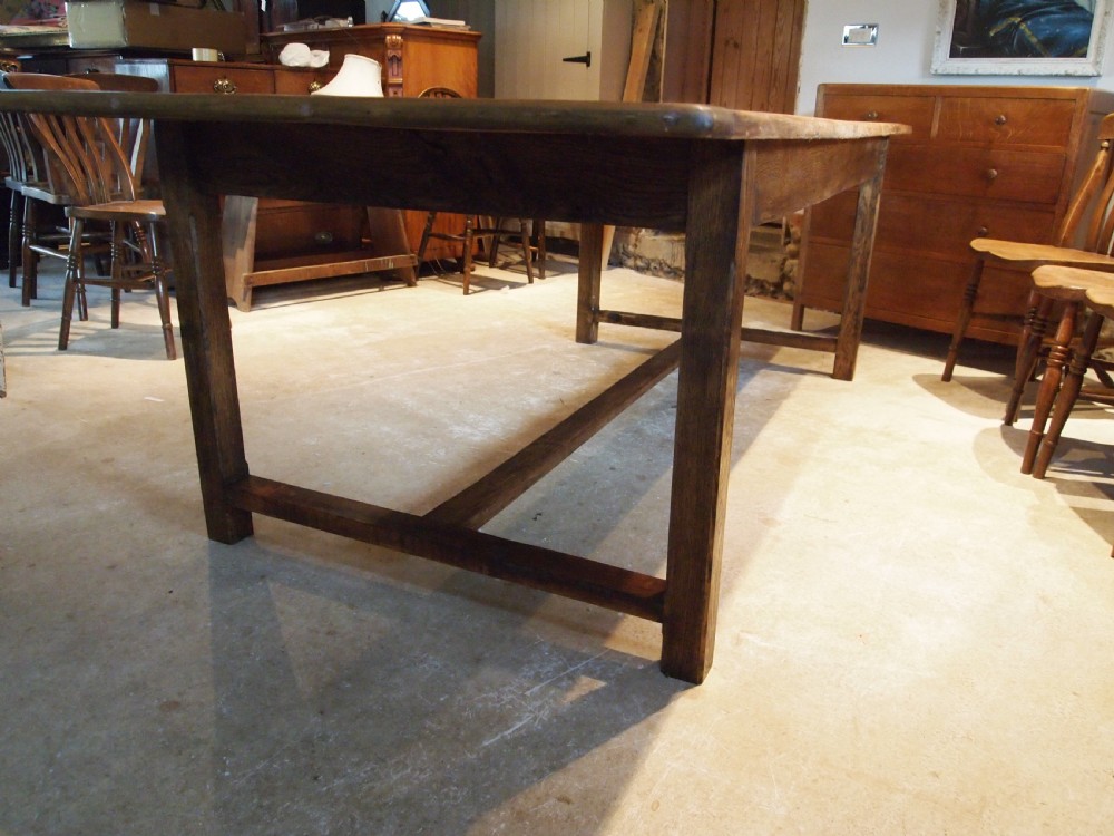 Table farmhouse refectory dining Oak and Sycamore c1880 View II