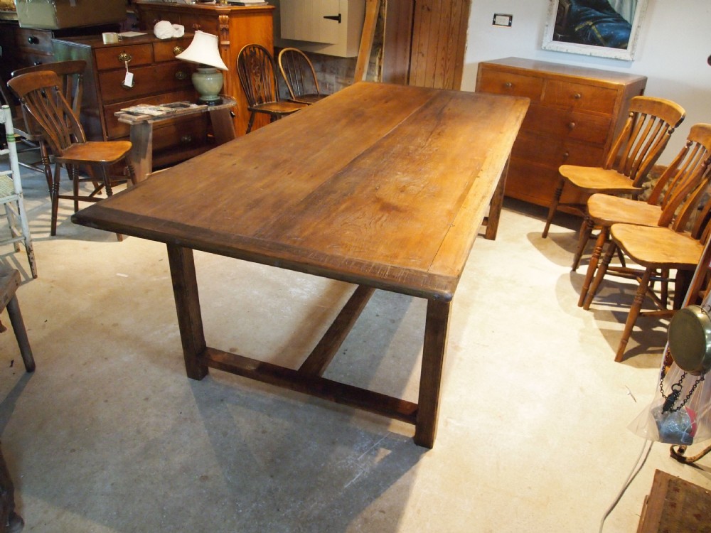 Table farmhouse refectory dining Oak and Sycamore c1880 View VII