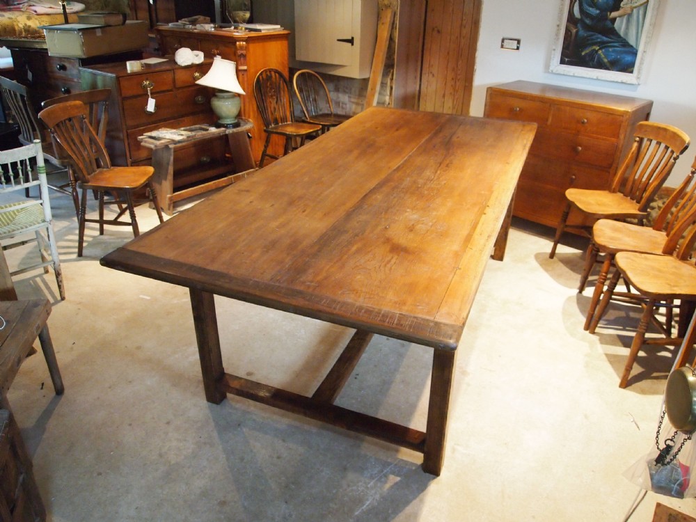 Table farmhouse refectory dining Oak and Sycamore c1880 View XIII