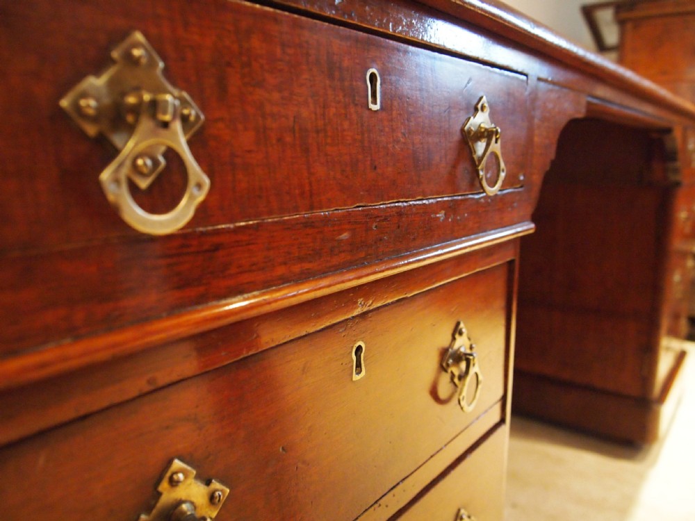 Desk Victorian Mahogany arts and crafts 3 part c1880 View VII