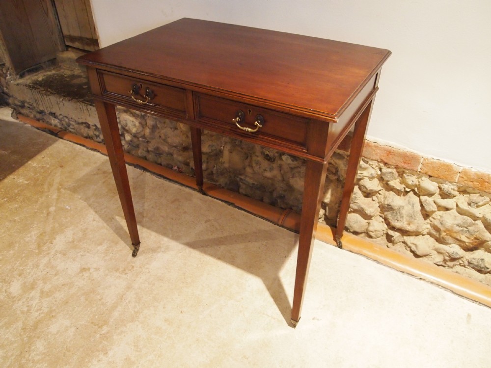 Table lamp hall side console Edwardian Mahogany c1900 View V