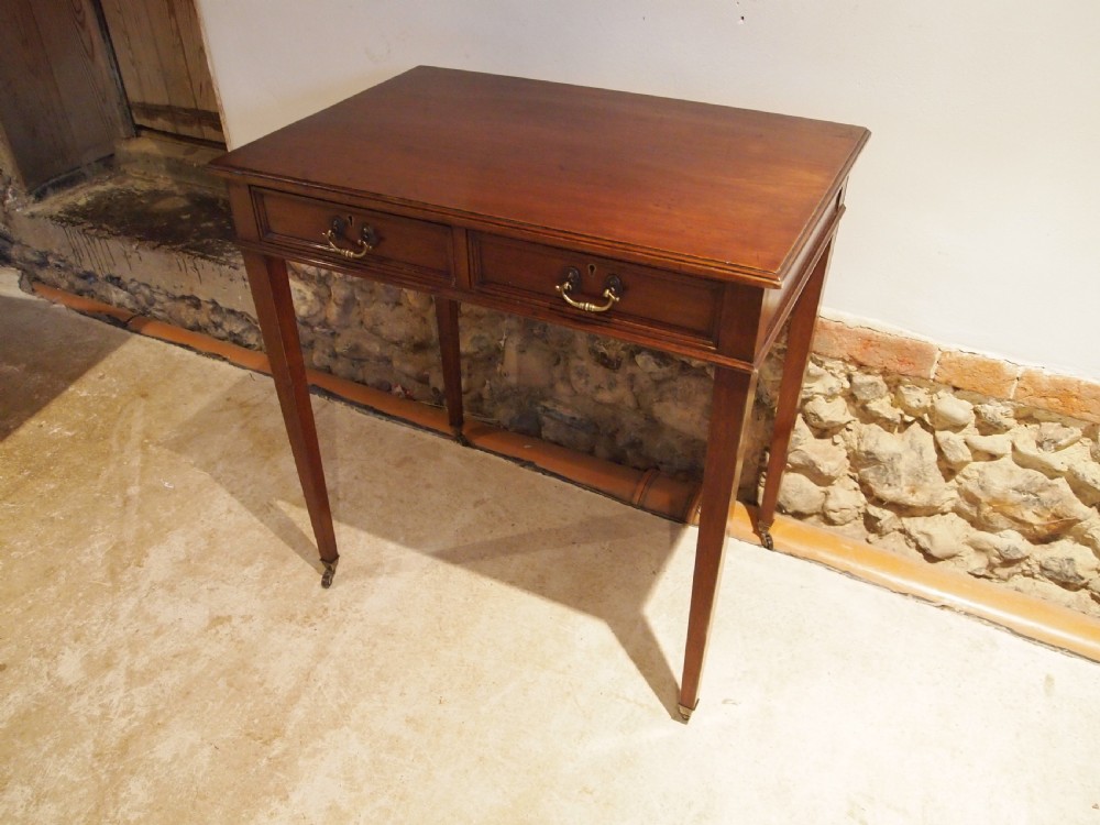 Table lamp hall side console Edwardian Mahogany c1900 View VIII