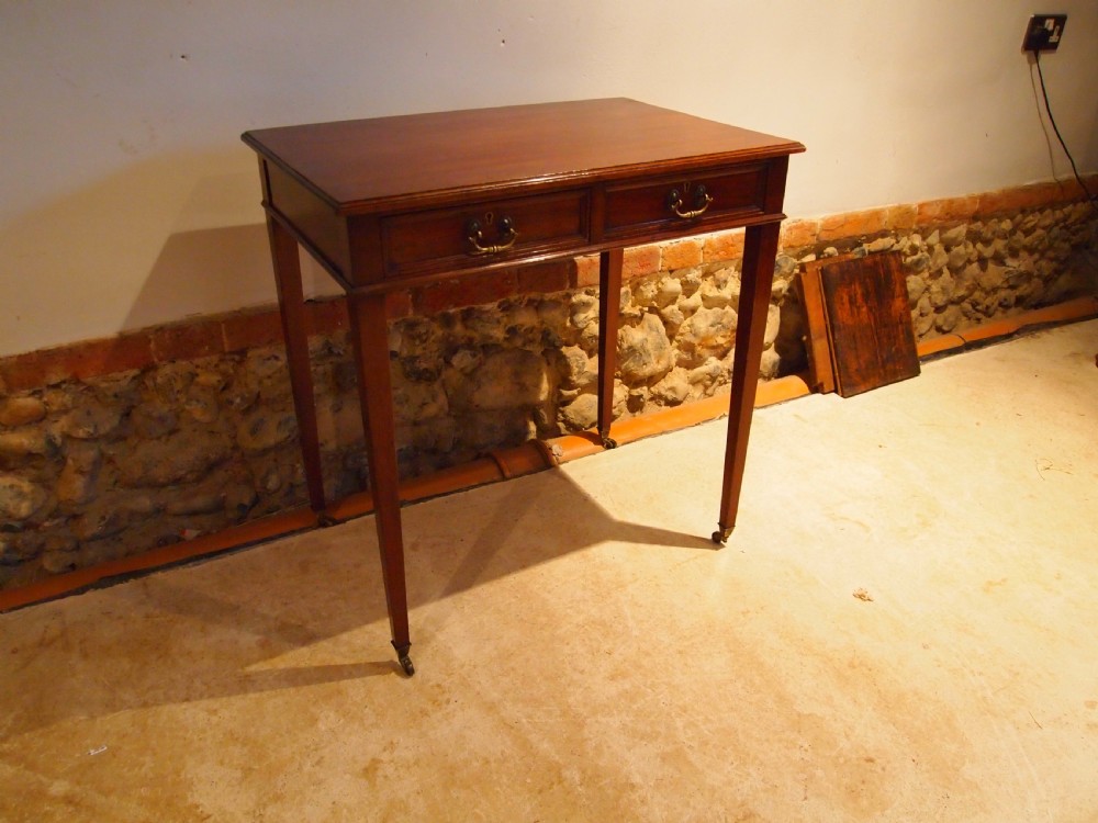 Table lamp hall side console Edwardian Mahogany c1900 View XII