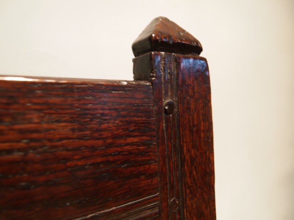 Settle bench rare stunning small Charles II Oak c1660 View IV