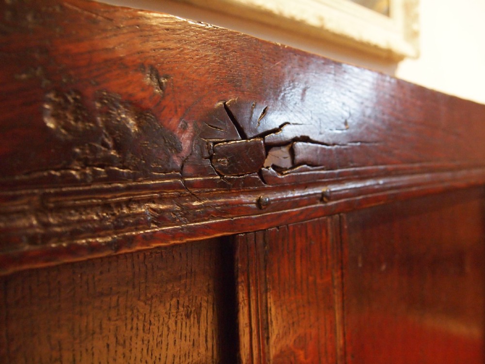 Settle bench rare stunning small Charles II Oak c1660 View V