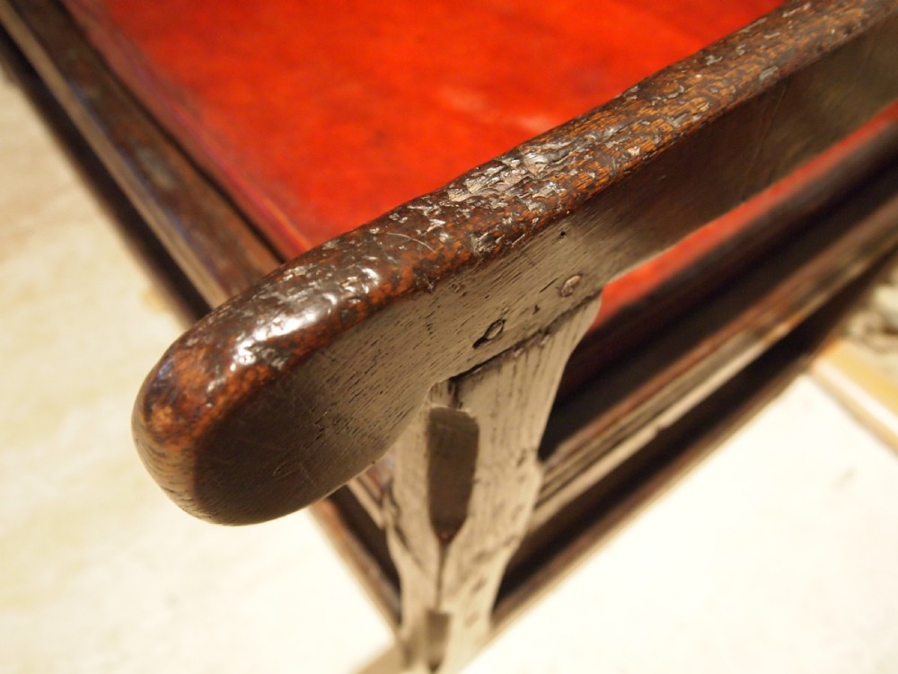Settle bench rare stunning small Charles II Oak c1660 View X