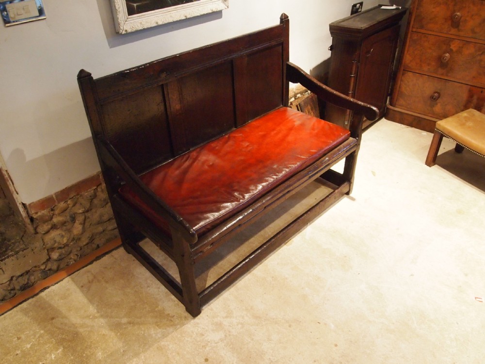 Settle bench rare stunning small Charles II Oak c1660 View XV
