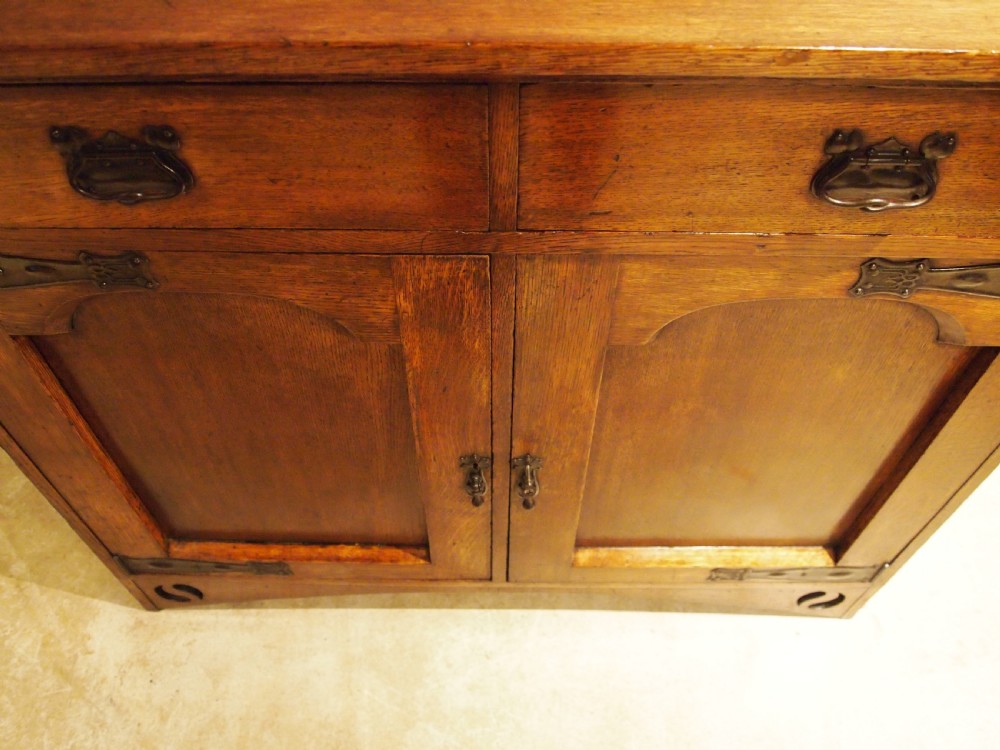Sideboard dresser Arts and Crafts Oak c1900 View XIII