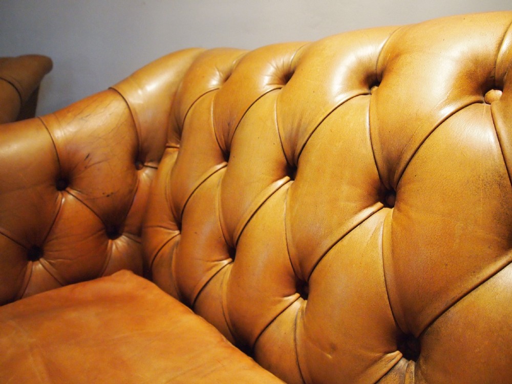 Sofa settee pair of leather George III style c1920 View VII