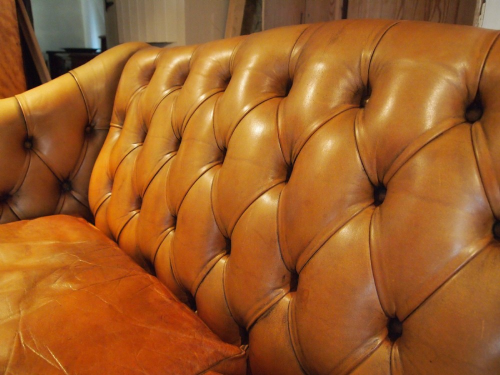 Sofa settee pair of leather George III style c1920 View IX