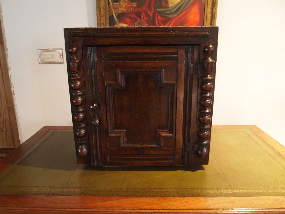 Cupboard cabinet Oak Charles II spice hanging c1670 View II