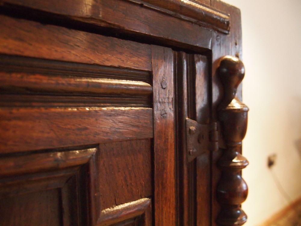 Cupboard cabinet Oak Charles II spice hanging c1670 View XI