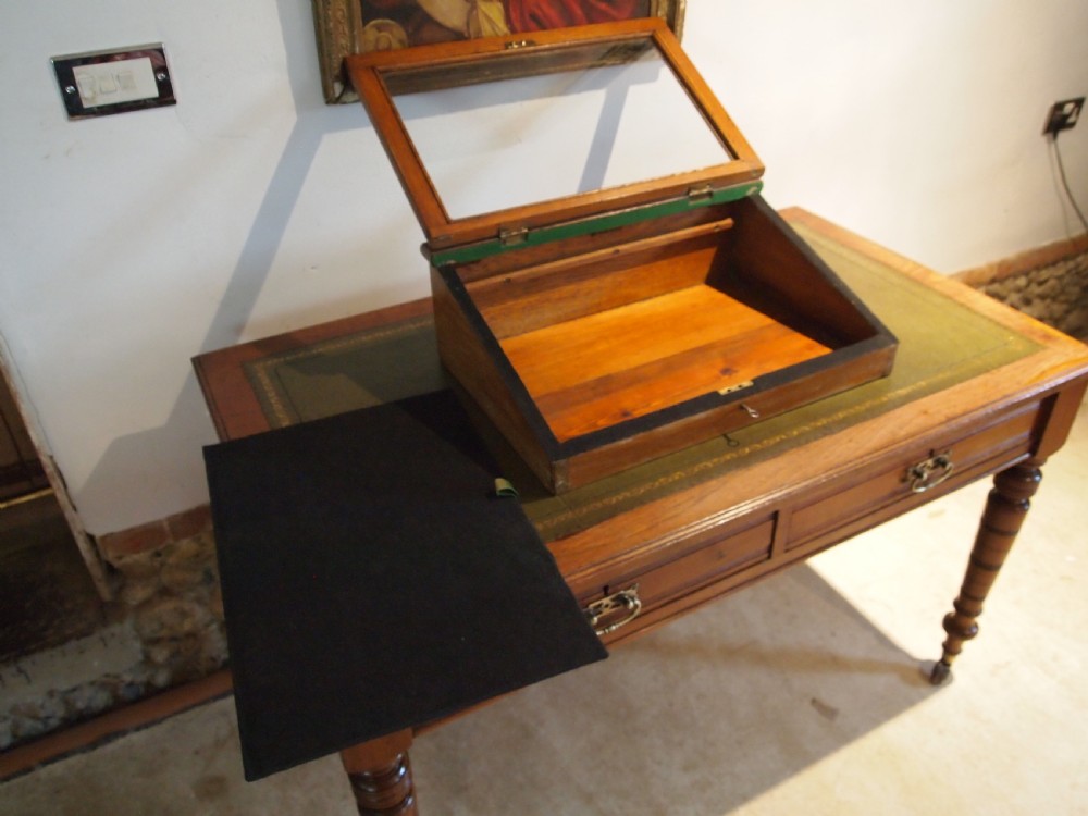 Cabinet display shop haberdashery bijouterie Victorian Oak c1890 View VIII