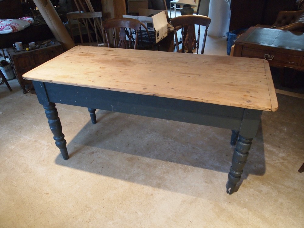 Table Victorian Pine scrub top farmhouse dining table c1880