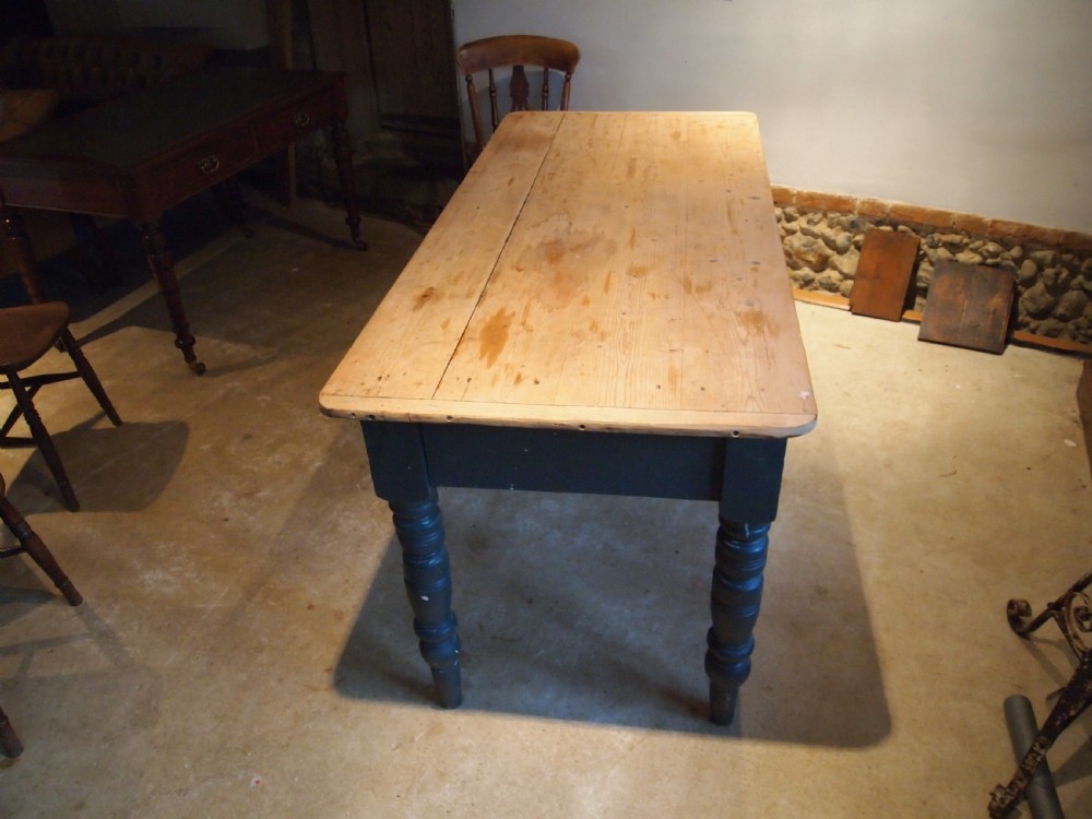 Table Victorian Pine scrub top farmhouse dining table c1880 View VI