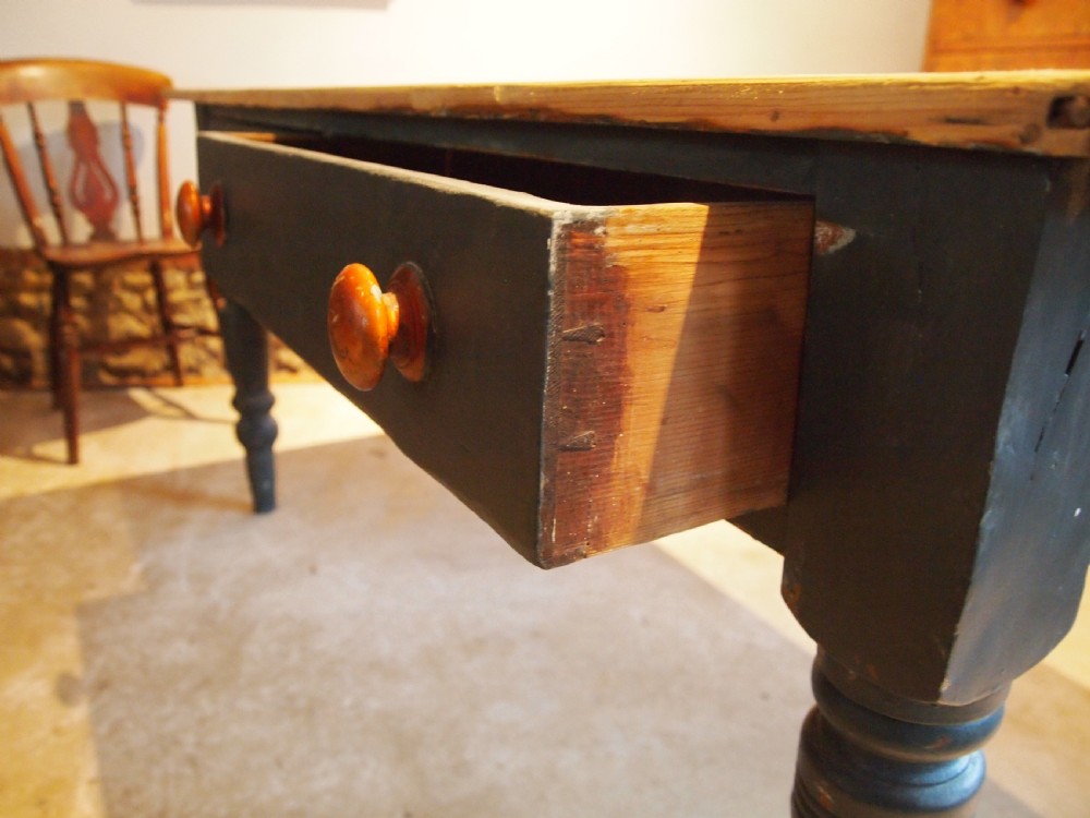 Table Victorian Pine scrub top farmhouse dining table c1880 View IX