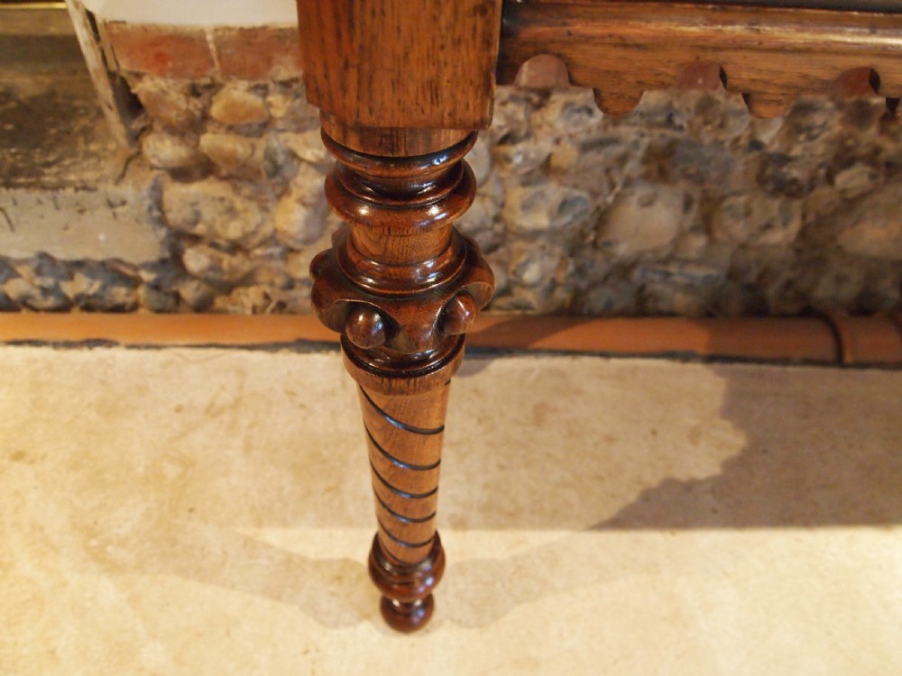 Table Hall lamp console slim Victorian Oak c1850 View IV