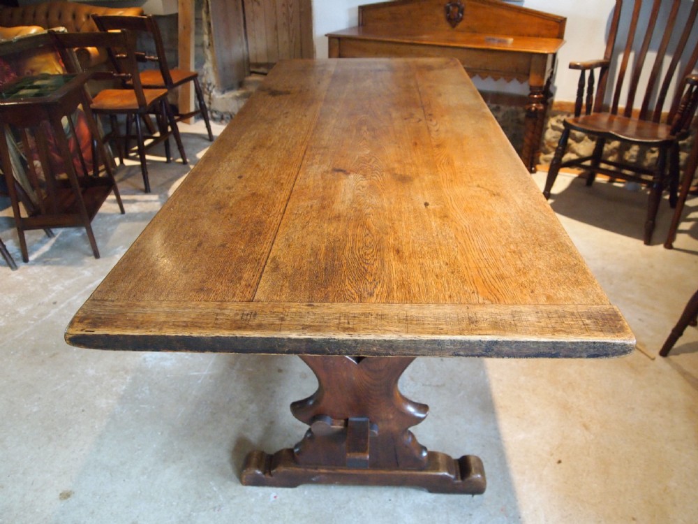 Table Oak refectory farmhouse dining table c1920 View III