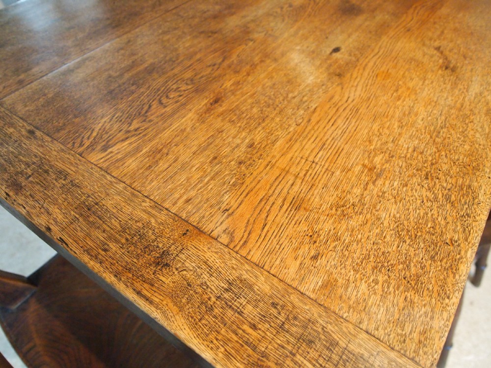Table Oak refectory farmhouse dining table c1920 View VI