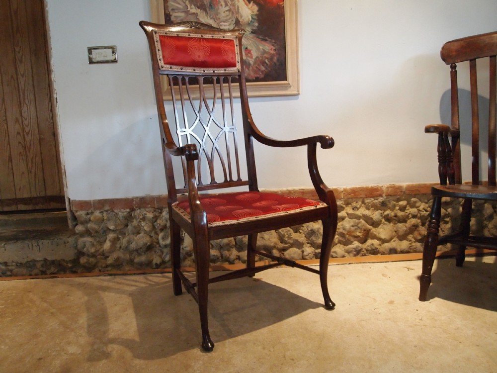 Chair stunning Arts and Crafts Mahogany armchair c1900 View III