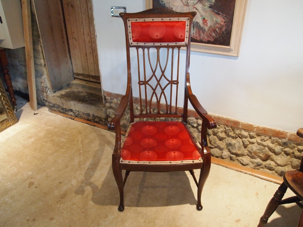 Chair stunning Arts and Crafts Mahogany armchair c1900 View VIII