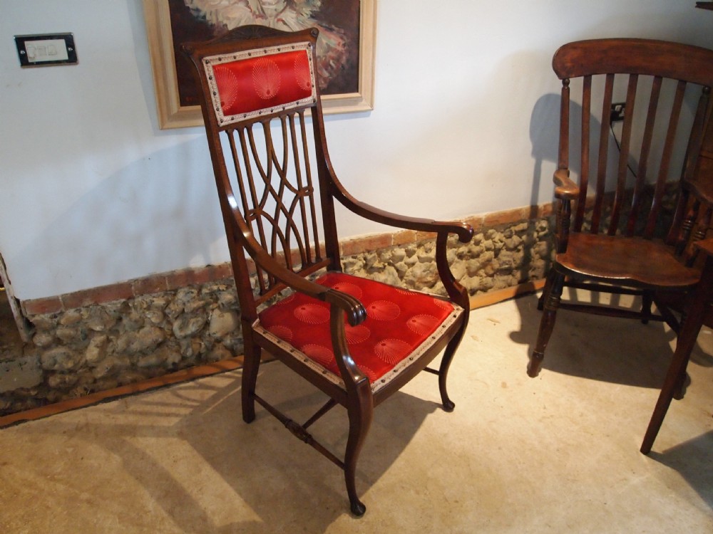 Chair stunning Arts and Crafts Mahogany armchair c1900 View IX
