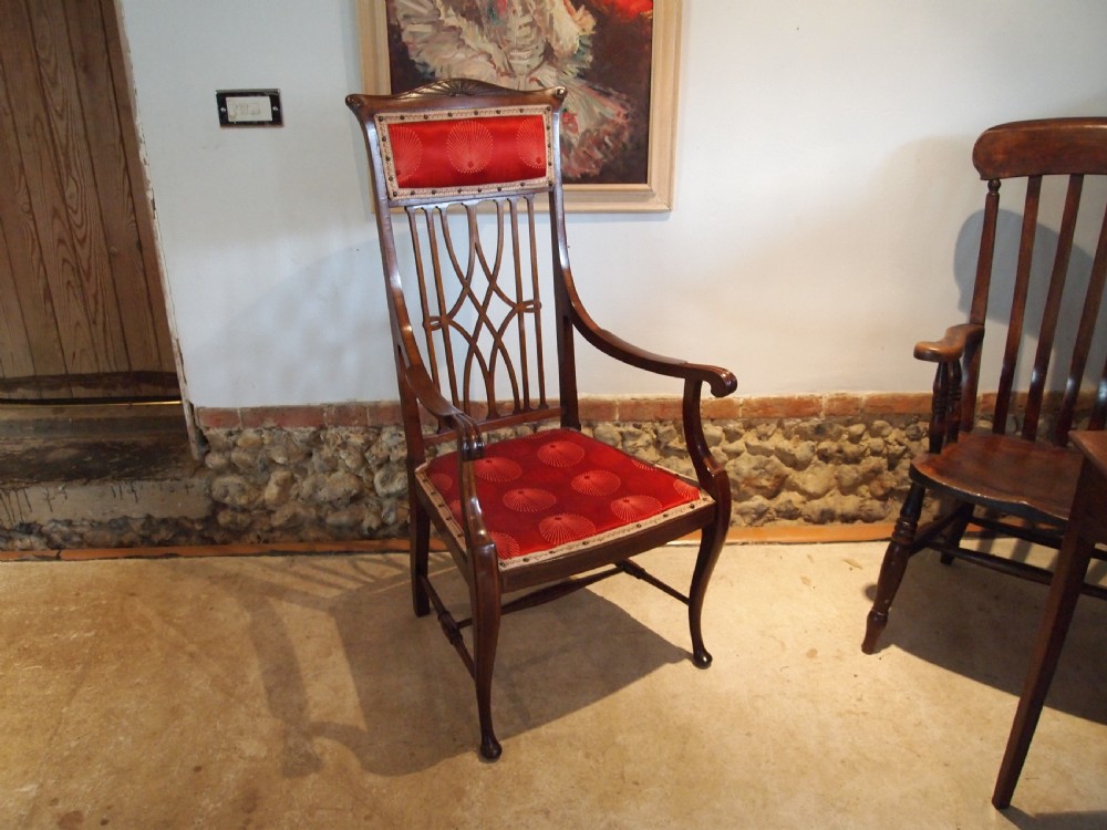 Chair stunning Arts and Crafts Mahogany armchair c1900 View XIV