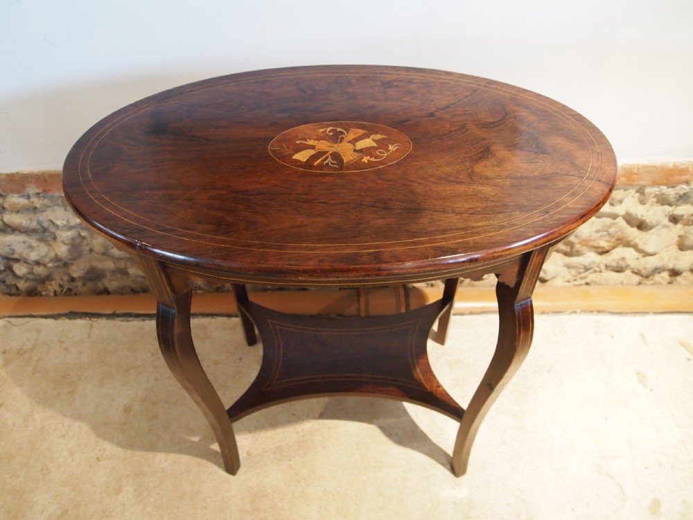 Table hall side lamp Victorian Rosewood inlaid c1880 View V