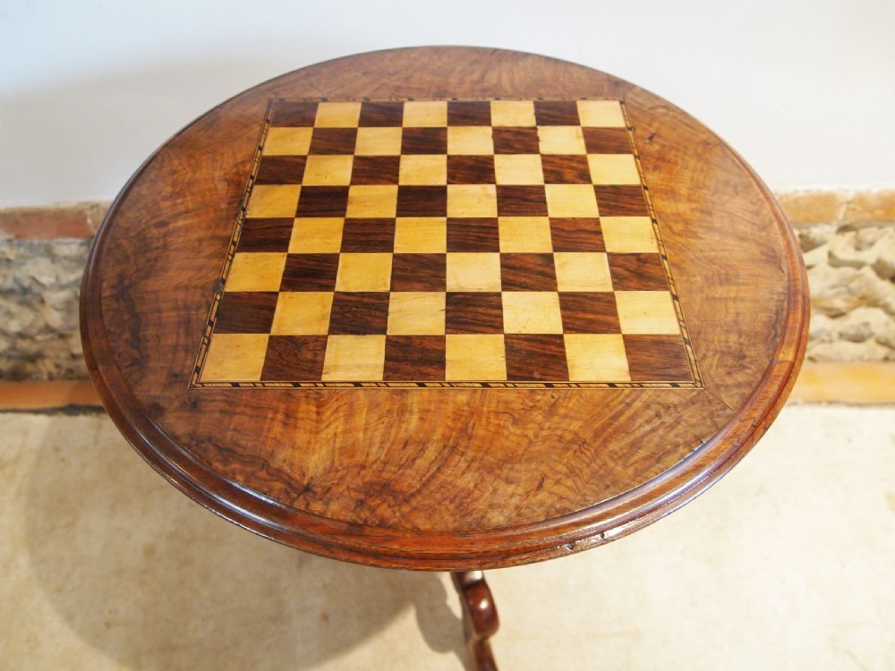 Table side hall lamp Walnut and inlaid games c1880 View IX