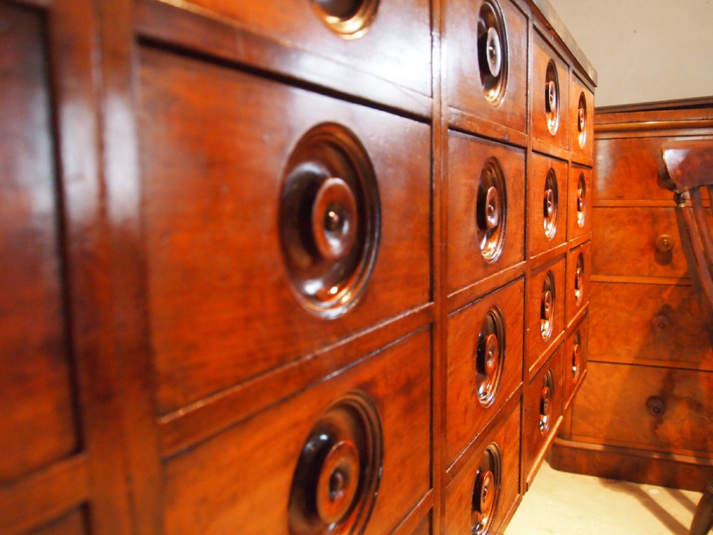 Chest of drawers apothecary chemist pharmacy Victorian Mahogany c1860 View II