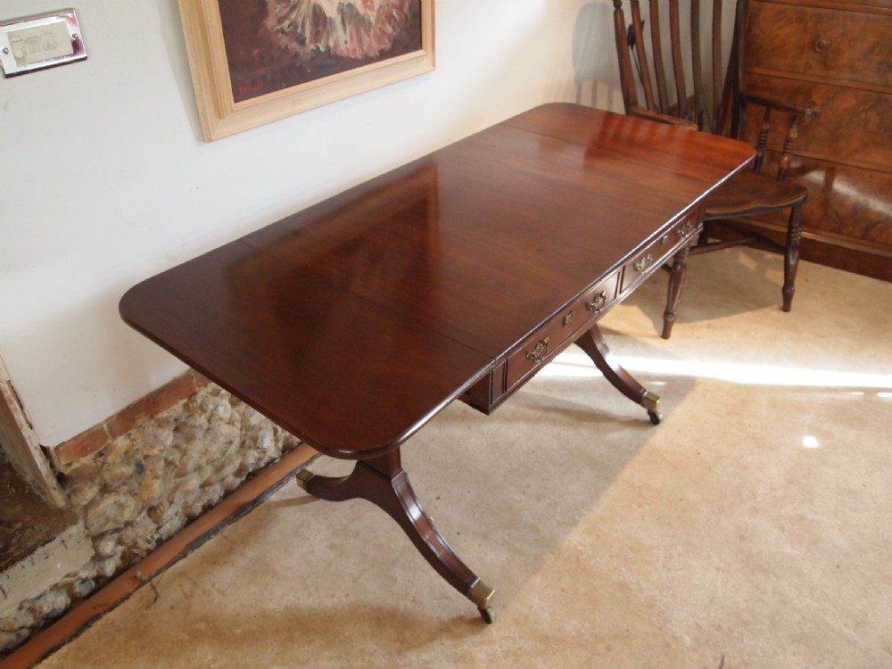 Table Victorian fine Cuban Mahogany sofa table c1840 View VI