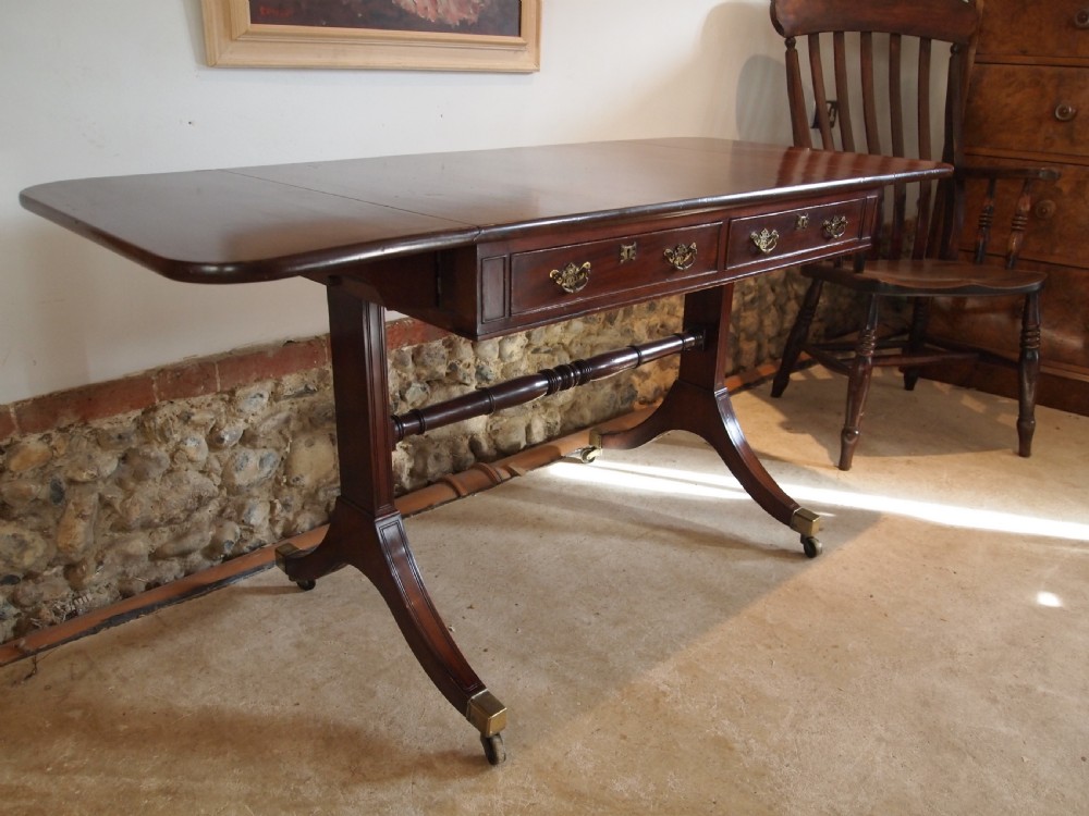 Table Victorian fine Cuban Mahogany sofa table c1840 View X