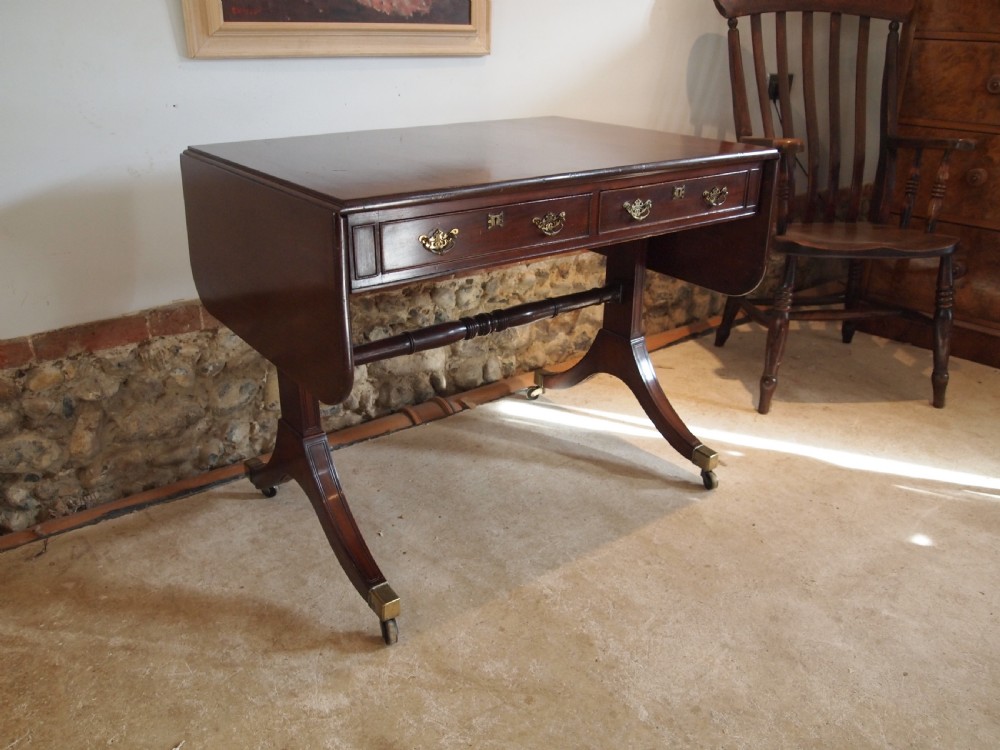 Table Victorian fine Cuban Mahogany sofa table c1840 View XII