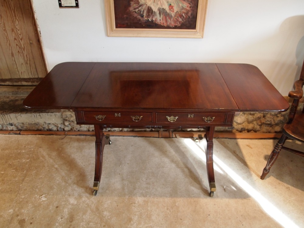 Table Victorian fine Cuban Mahogany sofa table c1840 View XIII