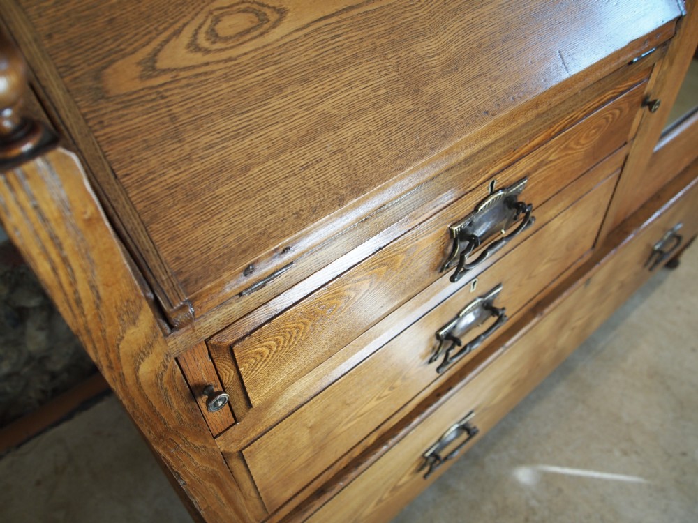 Wardrobe chest of drawers Arts and Crafts Ash c1900 View II