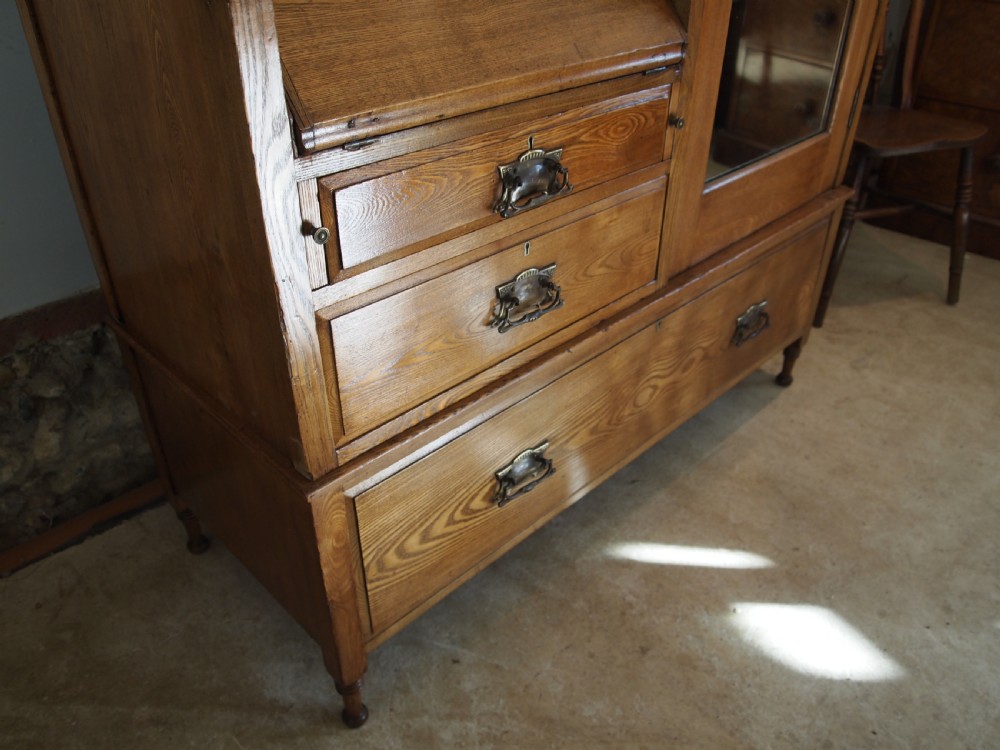 Wardrobe chest of drawers Arts and Crafts Ash c1900 View V